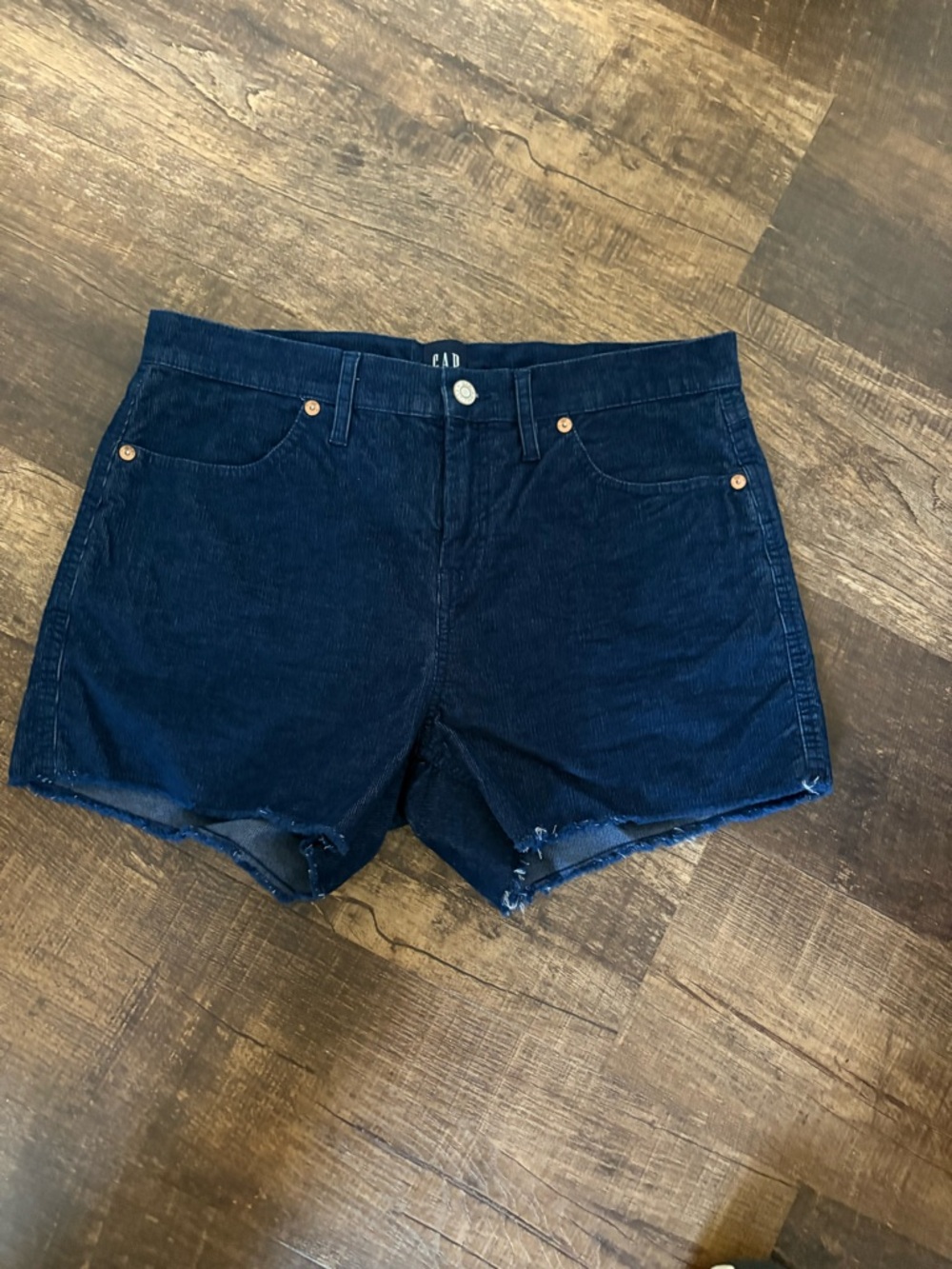 Gap Size 8 Corduroy Navy Blue 4 Pocket Shorts Fringe Preowned